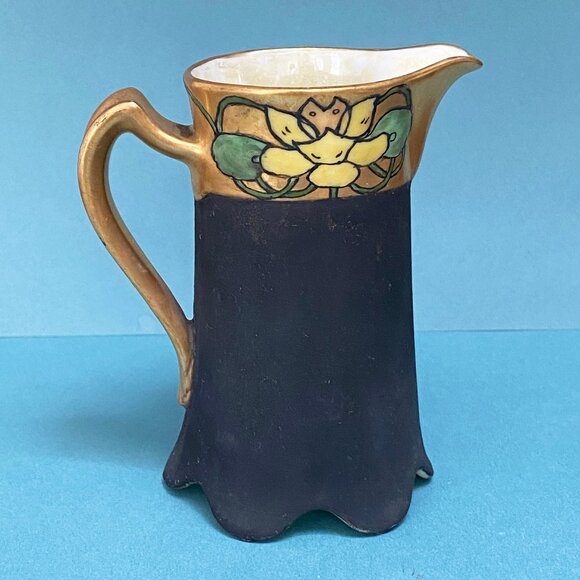 Antique Bernard Aud & Co. Haviland France Gilt Creamer and Salt Basket Art Deco - Picture 4 of 11